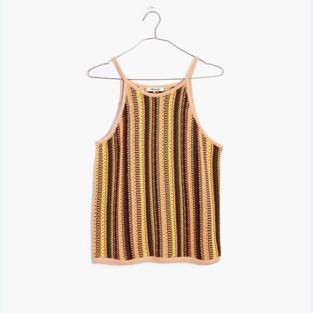Madewell Striped Crochet Tank Top